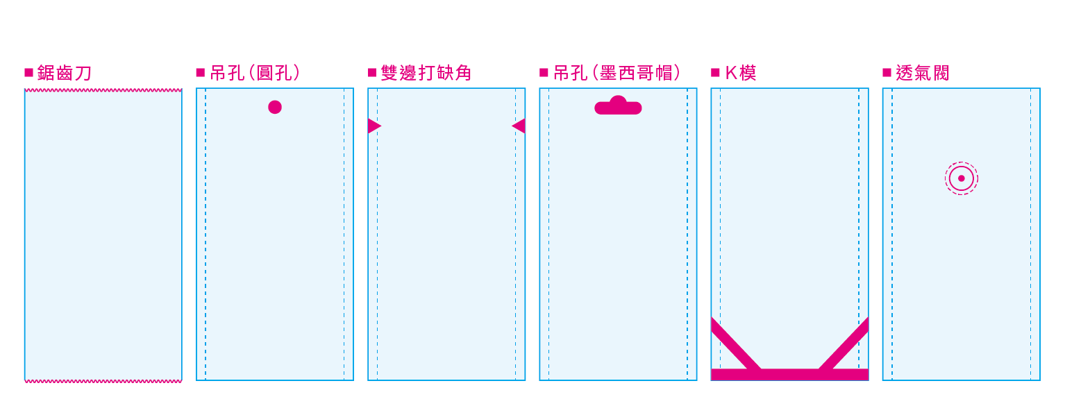 夾邊背封袋加工選項